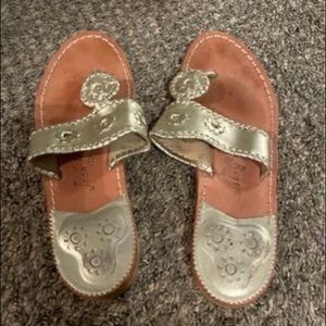 jack rogers gold sandals. size 8.